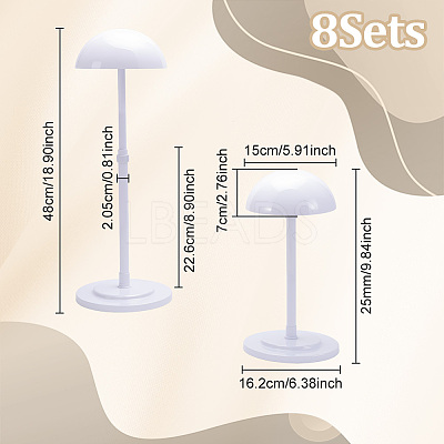 8Pcs Plastic Wig Display Stands ODIS-UN0001-27B-1