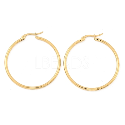 Ring 304 Stainless Steel Big Hoop Earrings X-EJEW-N0016-11G-F-1