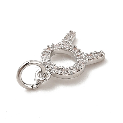 Brass Micro Pave Cubic Zirconia Charms KK-E077-02P-12-1