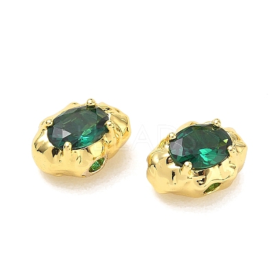 Brass Pave Cubic Zirconia Beads CU-CBA42CA-06G-1