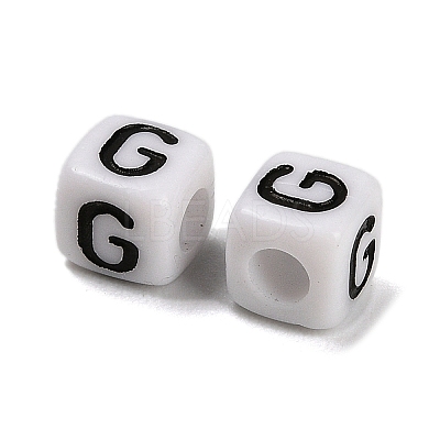 Opaque Acrylic Beads OACR-S076-01G-1