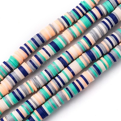 Handmade Polymer Clay Beads Strands CLAY-R089-6mm-T02B-34-1