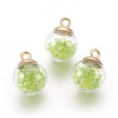 Transparent Glass Bottle Pendants LS-GLAA-L018-10-1