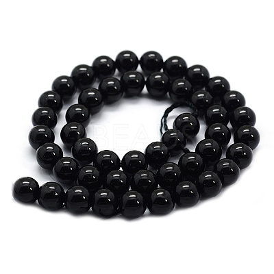 Natural Black Tourmaline Beads Strands LS-G-G763-01-4mm-A-1