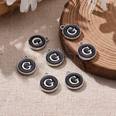 Platinum Plated Alloy Charms LS-ENAM-S118-02G-P-1