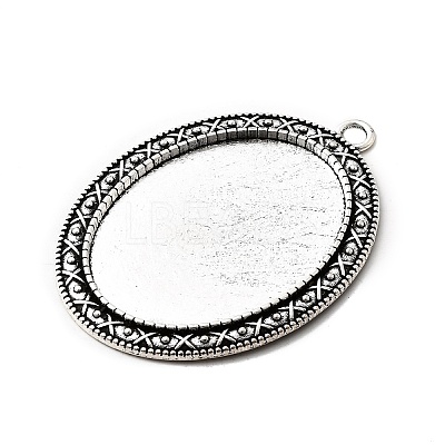 Tibetan Style Zinc Alloy Pendant Cabochon Settings TIBEP-M004-06AS-RS-1