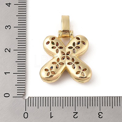 Brass Micro Pave Cubic Zirconia Pendants ZIRC-P121-01G-X-1
