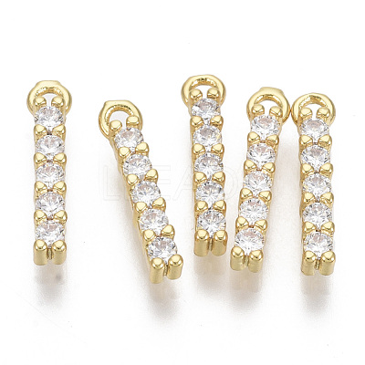Brass Micro Pave Cubic Zirconia Charms KK-T060-05-I-G-NF-1