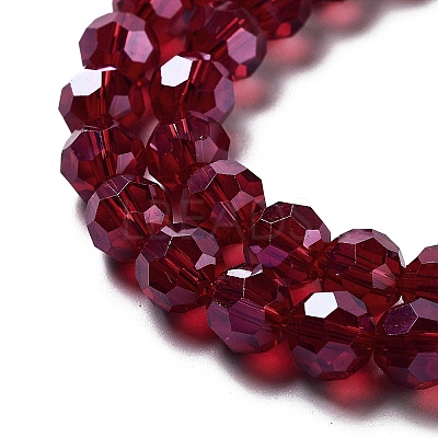 Electroplate Transparent Glass Beads Strands EGLA-A035-T8mm-A02-1