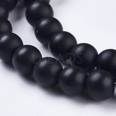 Synthetic Black Stone Beads Strands G-R345-6mm-38-1-1