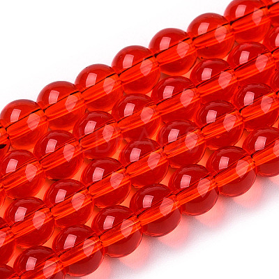 Transparent Glass Beads Strands X-GLAA-T032-T6mm-09-1