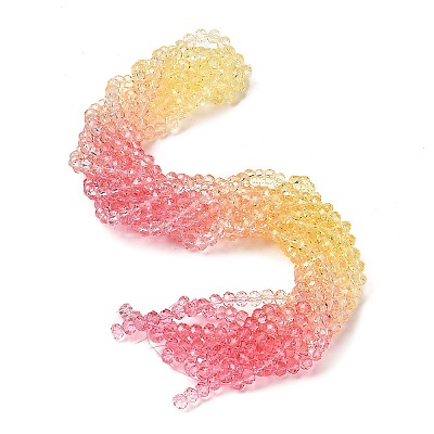 Transparent Painted Glass Beads Strands DGLA-A034-T6mm-A09-1