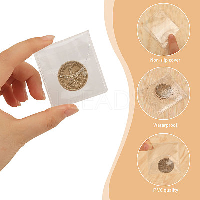 PVC Single Pocket Coin Sleeves Holders ABAG-WH0038-42-1