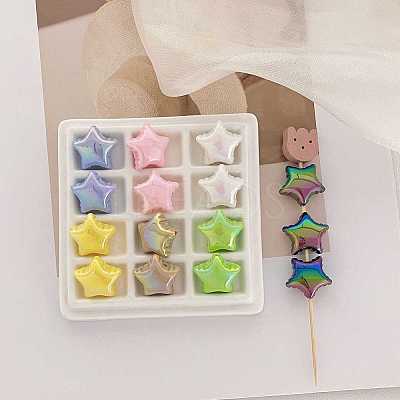UV Plating Opaque Acrylic Beads OACR-N163-14-1
