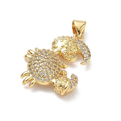 Brass Micro Pave Cubic Zirconia Pendants KK-P330-01A-G-1