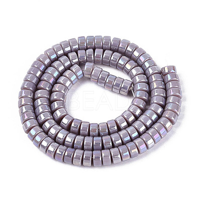 AB Color Plated Opaque Glass Beads Strands GLAA-T026-3x6mm-P15-1
