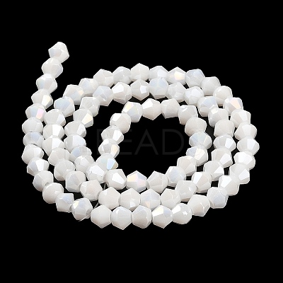 Opaque Solid Color Electroplate Glass Beads Strands EGLA-A039-P4mm-B15-1