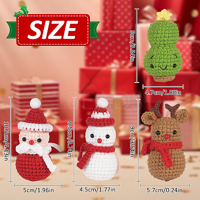 1Set Christmas Theme DIY Crochet Kit for Beginners DIY-SC0027-78A-1