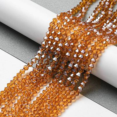 Transparent Electroplate Glass Beads Strands EGLA-A039-T4mm-A28-1