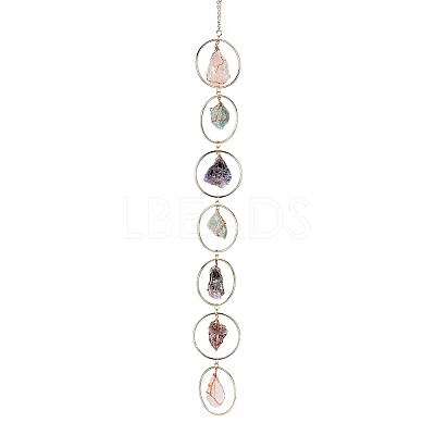 Nuggets Chakra Gemstone Chandelier Hanging Suncatcher AJEW-Q143-02-1