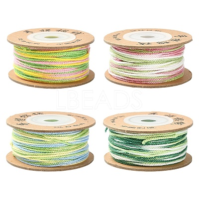 4 Rolls 4 Colors Segment Dyed Macrame Cotton Cord OCOR-YW0001-27C-1