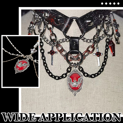 10Pcs Halloween Alloy Oval Pendants FIND-SC0011-18A-1