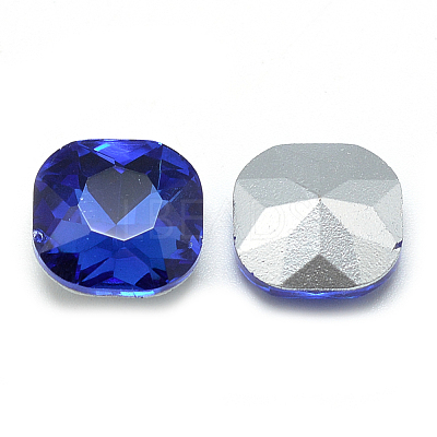Pointed Back Glass Rhinestone Cabochons RGLA-T032-12x12mm-12-1