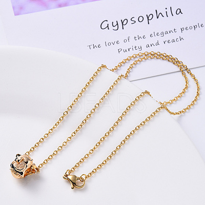 PVD Vacuum Plating 304 Stainless Steel Cable Chain Necklace NJEW-S420-007A-G-1