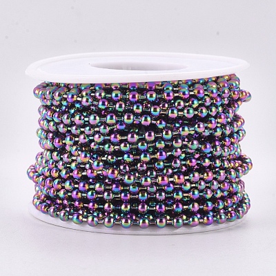 PVD Vacuum Plating 304 Stainless Steel Ball Chains CHS-F009-01D-M-1