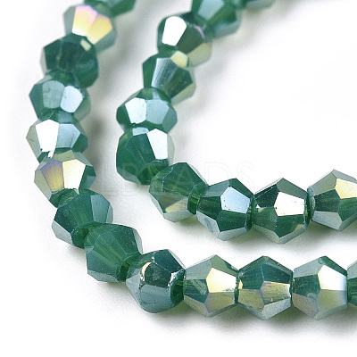 Opaque Solid Color Electroplate Glass Beads Strands EGLA-A039-P2mm-B07-1