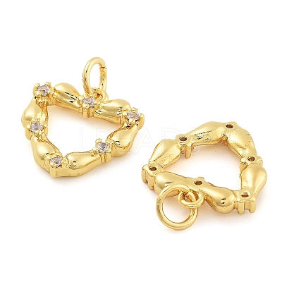 Rack Plating Brass & Cubic Zirconia Pendants KK-S371-05G-1