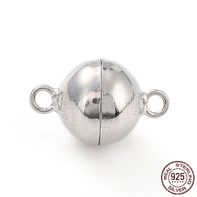 Anti-Tarnish Rhodium Plated 925 Sterling Silver Magnetic Clasps LS-STER-A001-02A-P-1