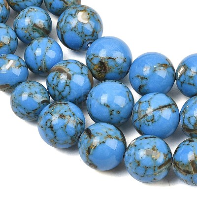 Synthetic Turquoise and Sea Shell Assembled Graduated Beads Strands GG-CBA2AE1-A07-E-1