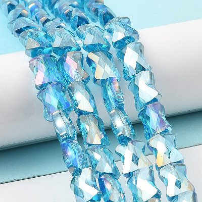AB Color Plated Transparent Glass Beads Strands EGLA-P051-06A-A10-1