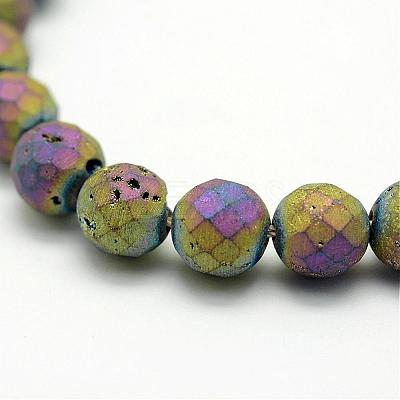 Electroplated Natural Quartz Crystal Beads Strands G-P149-01A-1