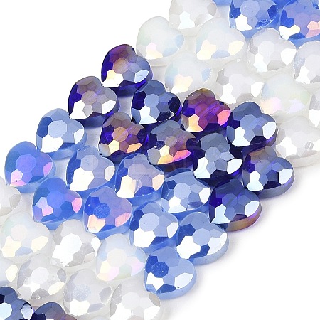 Electroplate Transparent Glass Beads Strands GL-CBADAFE-01I-1