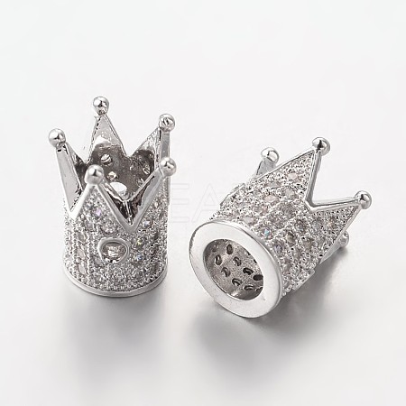 Brass Micro Pave Cubic Zirconia Beads LS-ZIRC-L037-72P-FF-1
