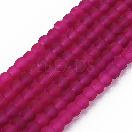 Baking Paint Transparent Glass Bead Strands X-GLAA-S031-4mm-39-1
