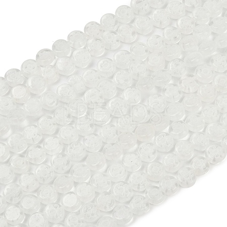 Handmade Millefiori Glass Flat Round Bead Strands LK-P010-05-1