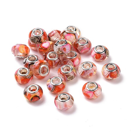 Transparent Resin European Rondelle Beads RPDL-P005-01P-13-1