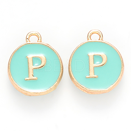 Golden Plated Alloy Enamel Charms X-ENAM-S118-05P-1