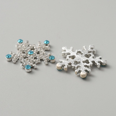 Christmas Alloy Rhinestone Cabochons ALRI-WH0008-26-1