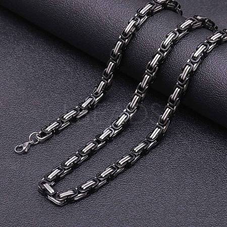Stainless Steel Byzantine Chains Necklaces for Men FS-WG56795-89-1
