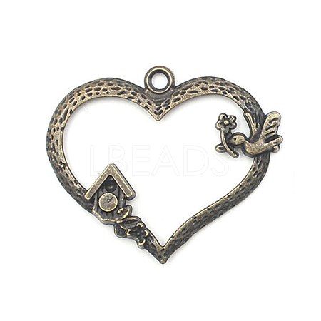 Heart Theme Tibetan Style Alloy Pendants PW-WG8919A-05-1