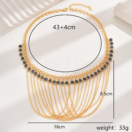 Evil Eye Tassel Chain Necklaces for Women DG3405-1