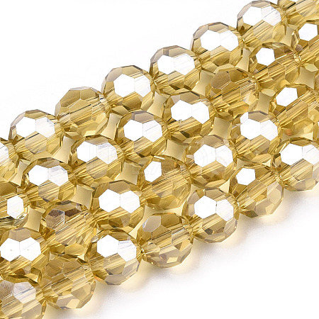 Electroplate Glass Bead Strands EGLA-R015-8mm-1-1