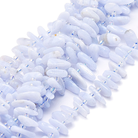 Natural Blue Lace Agate Beads Strands G-E569-O12-1
