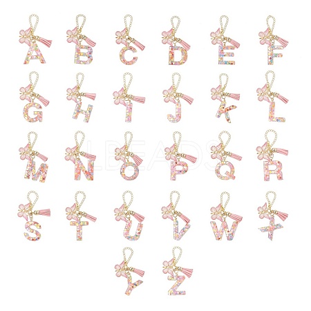 Resin Letter Cup Charms HJEW-JM02070-1