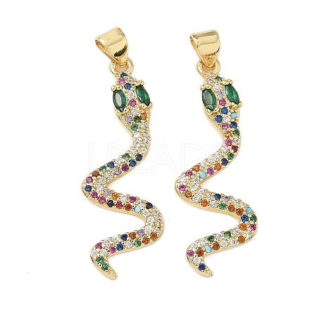 Brass Micro Pave Cubic Zirconia Pendants KK-L243-29G-03-1