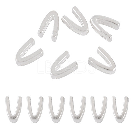 6Pcs 925 Sterling Silver Hollow Initial Beads STER-TA0001-53V-1